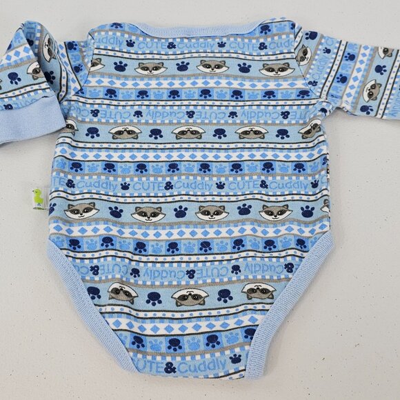 Newborn Baby Bodysuits 0-3M 3Pc Safari Zoo Animal Boys OnePiece Pajama Sleepwear - Picture 9 of 16